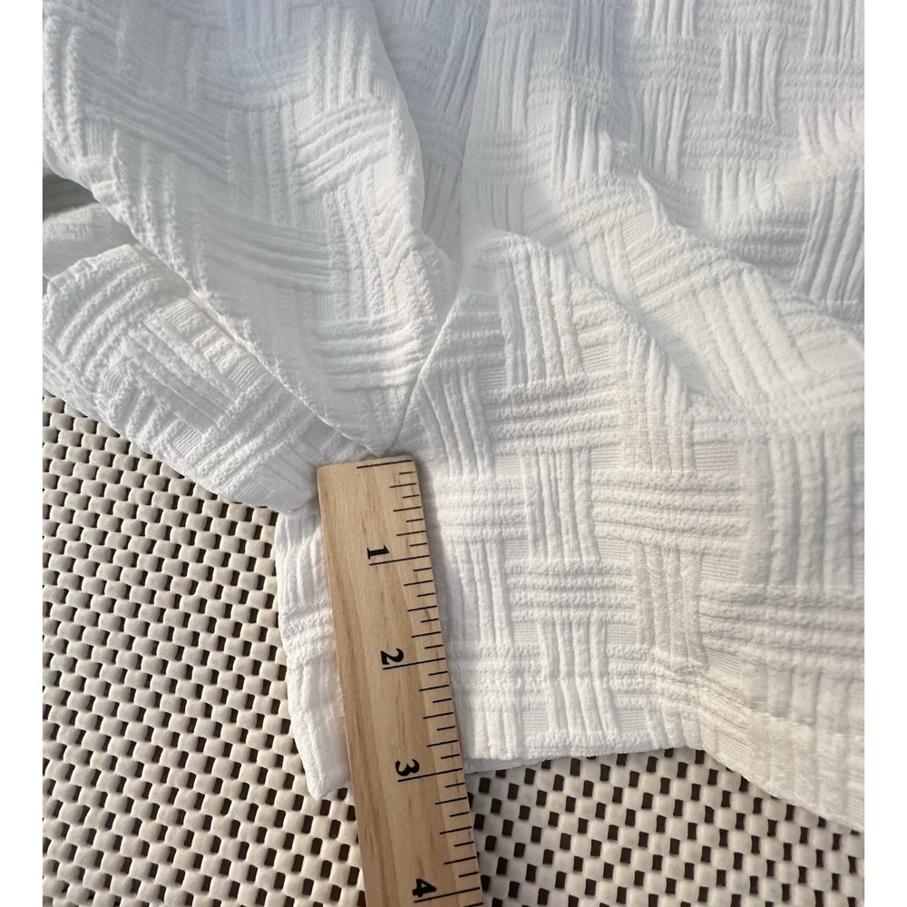 NEW Cupshe White Romper Sz L Button Down Boho Jumper Casual Stretch Shorts Gauzy - Picture 8 of 12